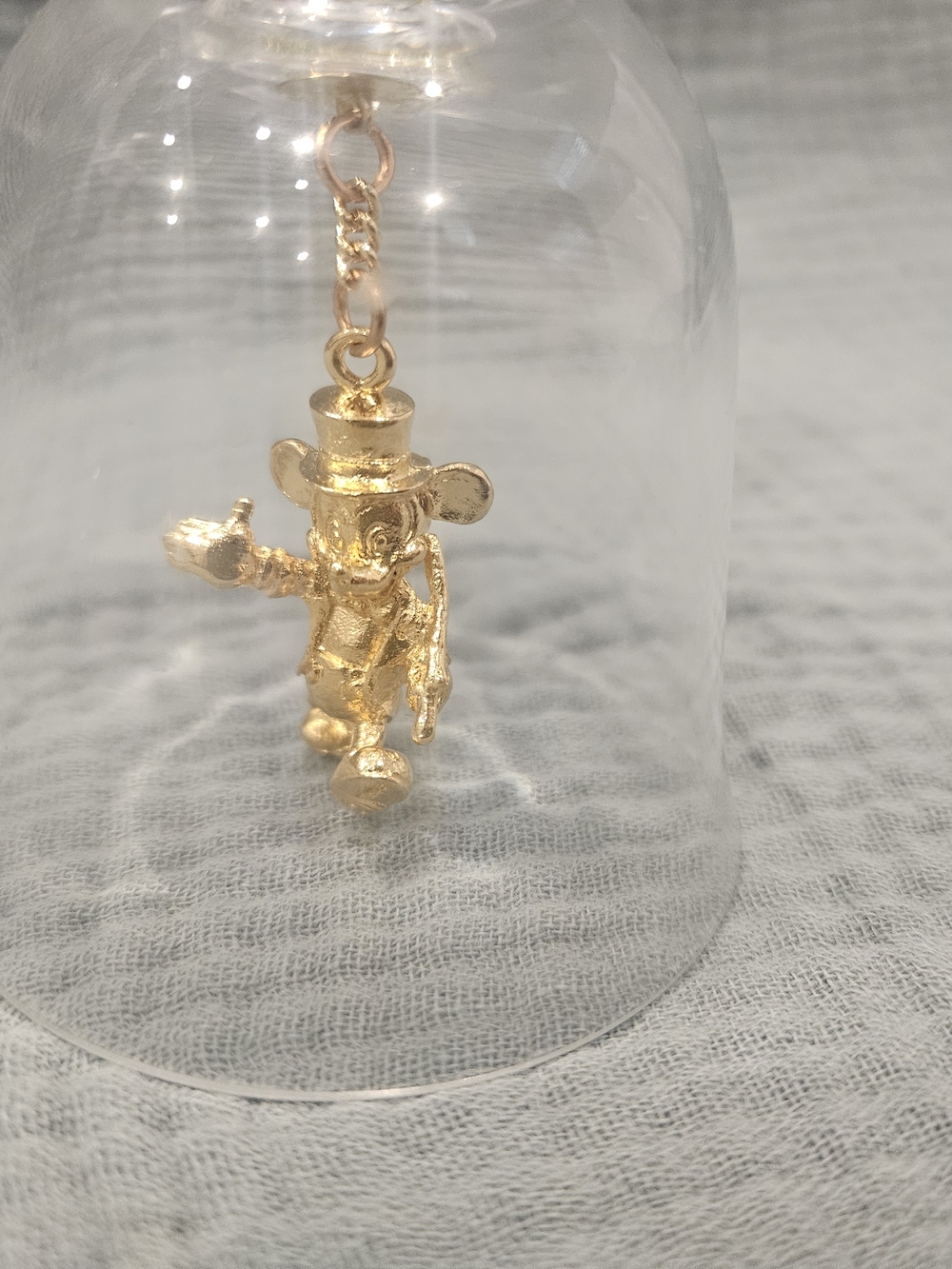 Mickey Mouse Gold Charm Crystal Bell Disney Collectible
